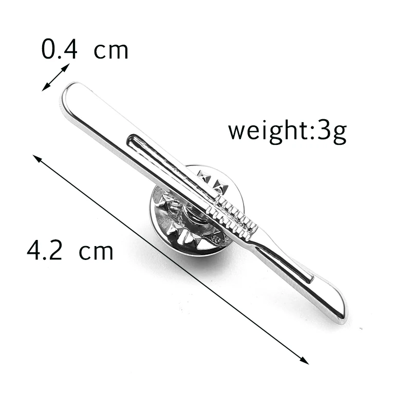Scalpel pin Золотые, серебряные, розовые, золотые медицинские броши, эмалированная булавка для мужчин и женщин, подарки, куртки, значок на воротник, нагрудные булавки, кнопка, сумка, ювелирное изделие, аксессуары - Окраска металла: Scalpel pin