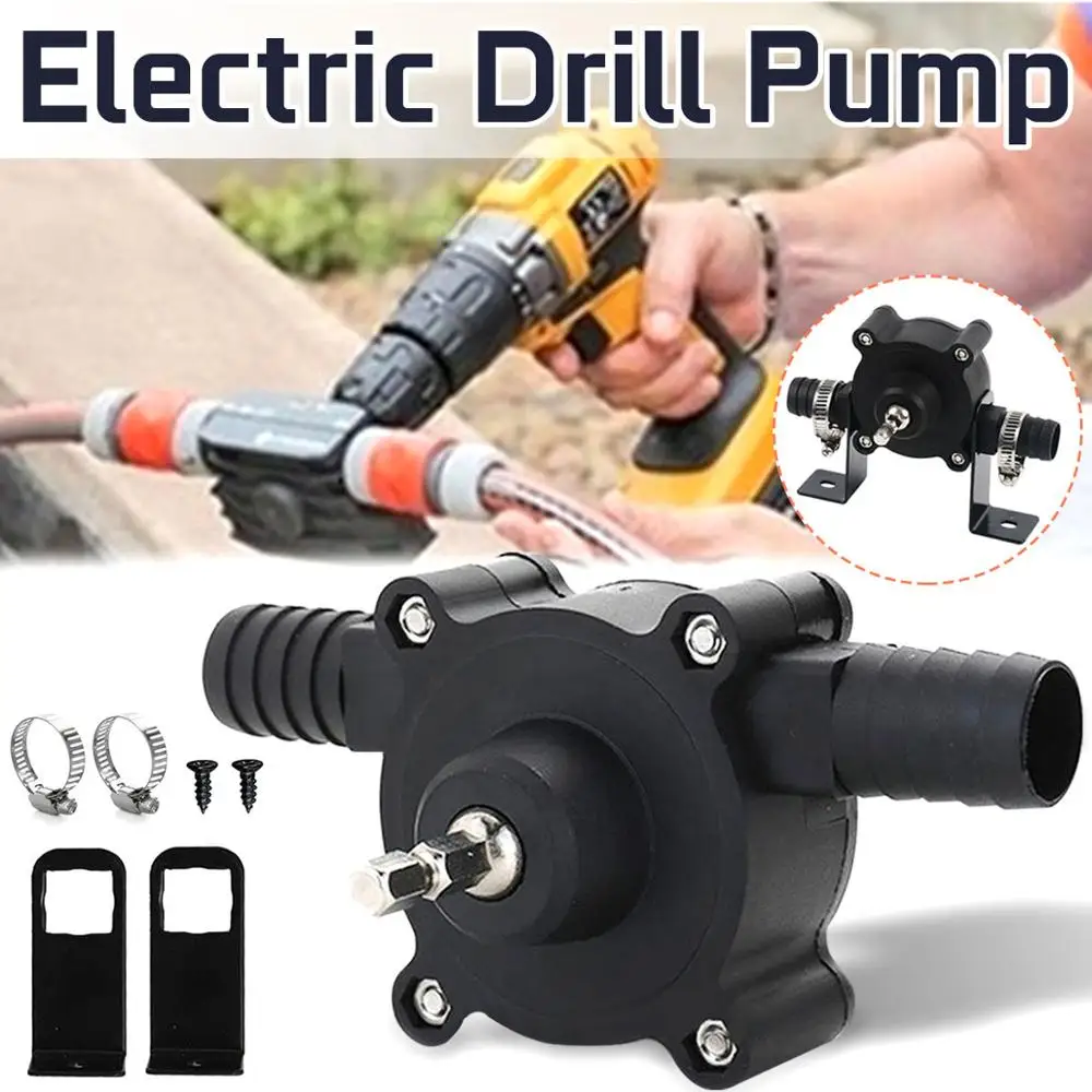 

Portable Electric Drill Pump Sinks Aquariums Pool Self Priming Transfer Pumps Oil Fluid Water Pump Hose Clamps Connectors Set