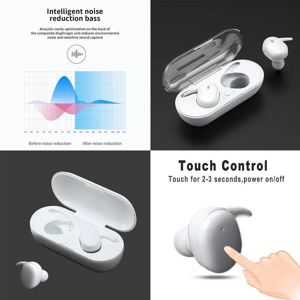 

Wireless Headphones 5.0 TWS Bluetooth Earphone HiFi Microphone For Sports/Game with Waterproof Control IPX5 Headset C5S7