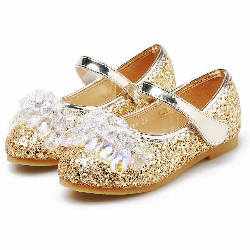 

Fashion Children Kids Girls Princess Shoes Glitter Leather Shoes Flat soft Girls Sandals Casual Shoes Dance Dress Party Wedding