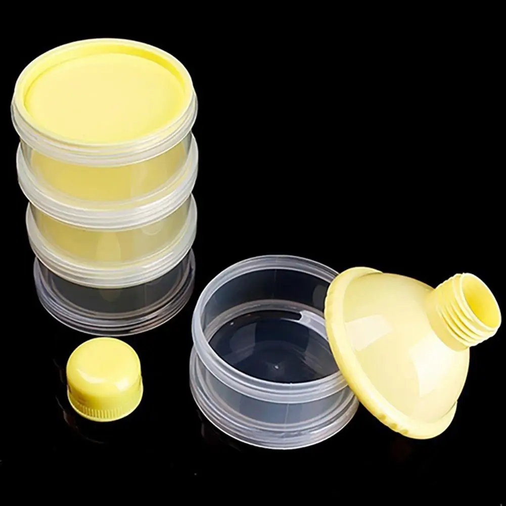 Dispensador de leche en polvo de 4 capas para ni&ntilde;os, contenedor de almacenamiento de botellas para viaje, alimentaci&oacute;n de beb&eacute; de grado alimenticio PP, port&aacute;til, alimentaci&oacute;n de beb&eacute; reci&eacute;n nacido-3