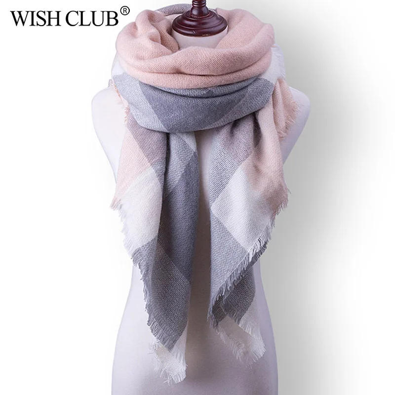 WISHCLUB Для женщин зимний шарф для Для женщин кашемировый шарф и шаль Для женщин Одеяло тёплый шарф-шаль Поддержка оптом и в розницу