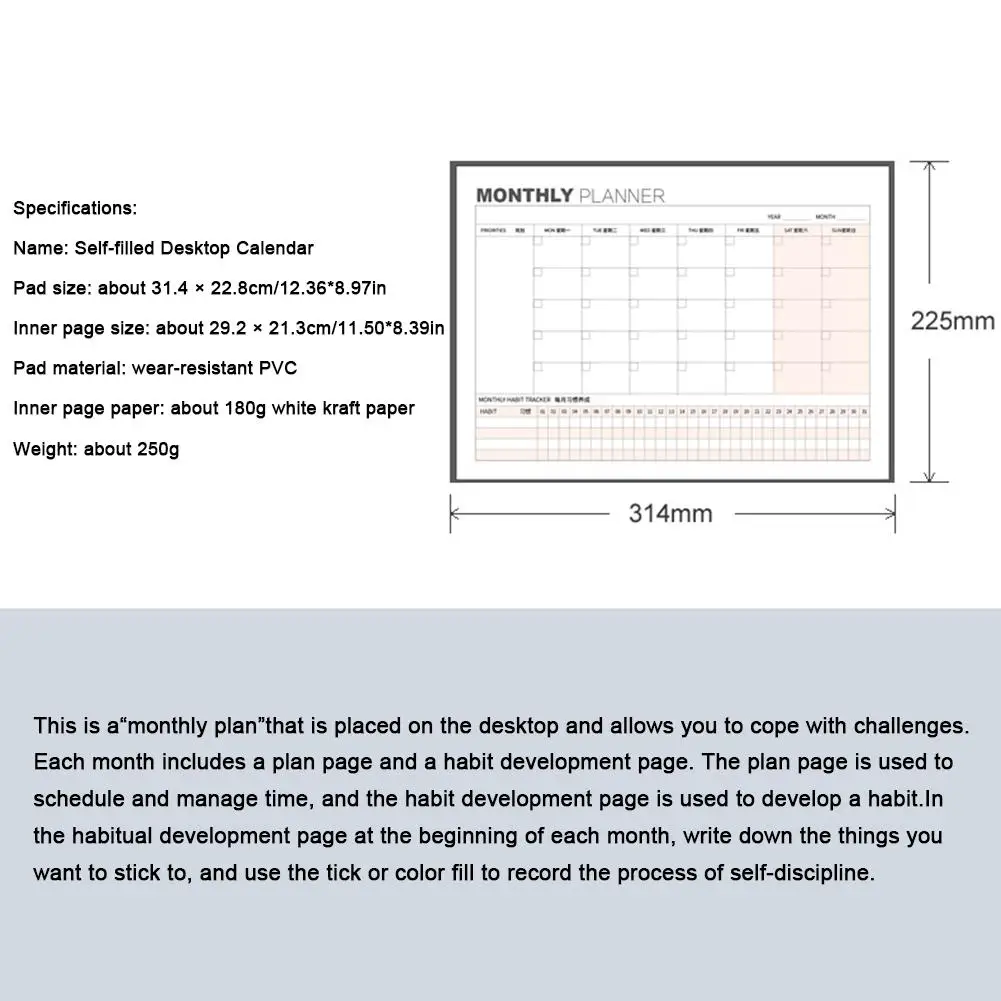 Настольный календарь 2020 настенный большие ежемесячные страницы настольный