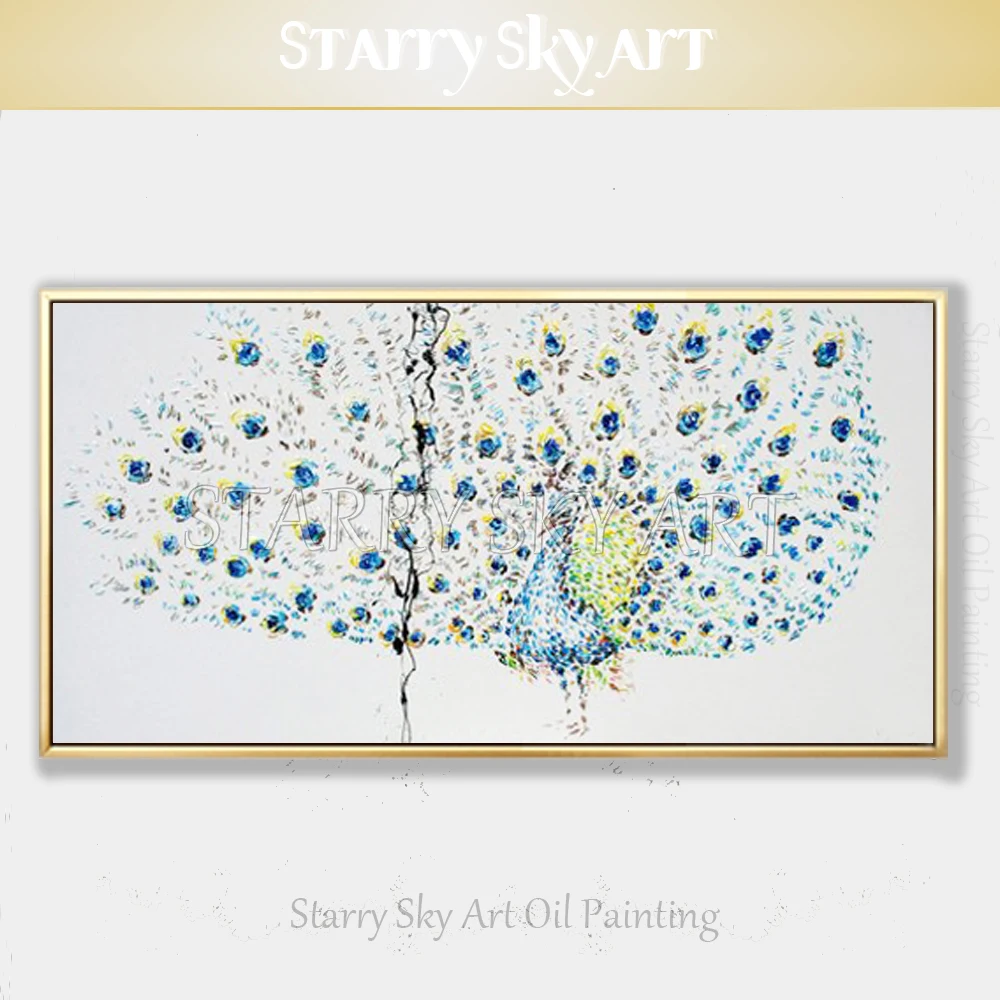 Профессиональный художник ручная роспись павлин акриловый нож живопись