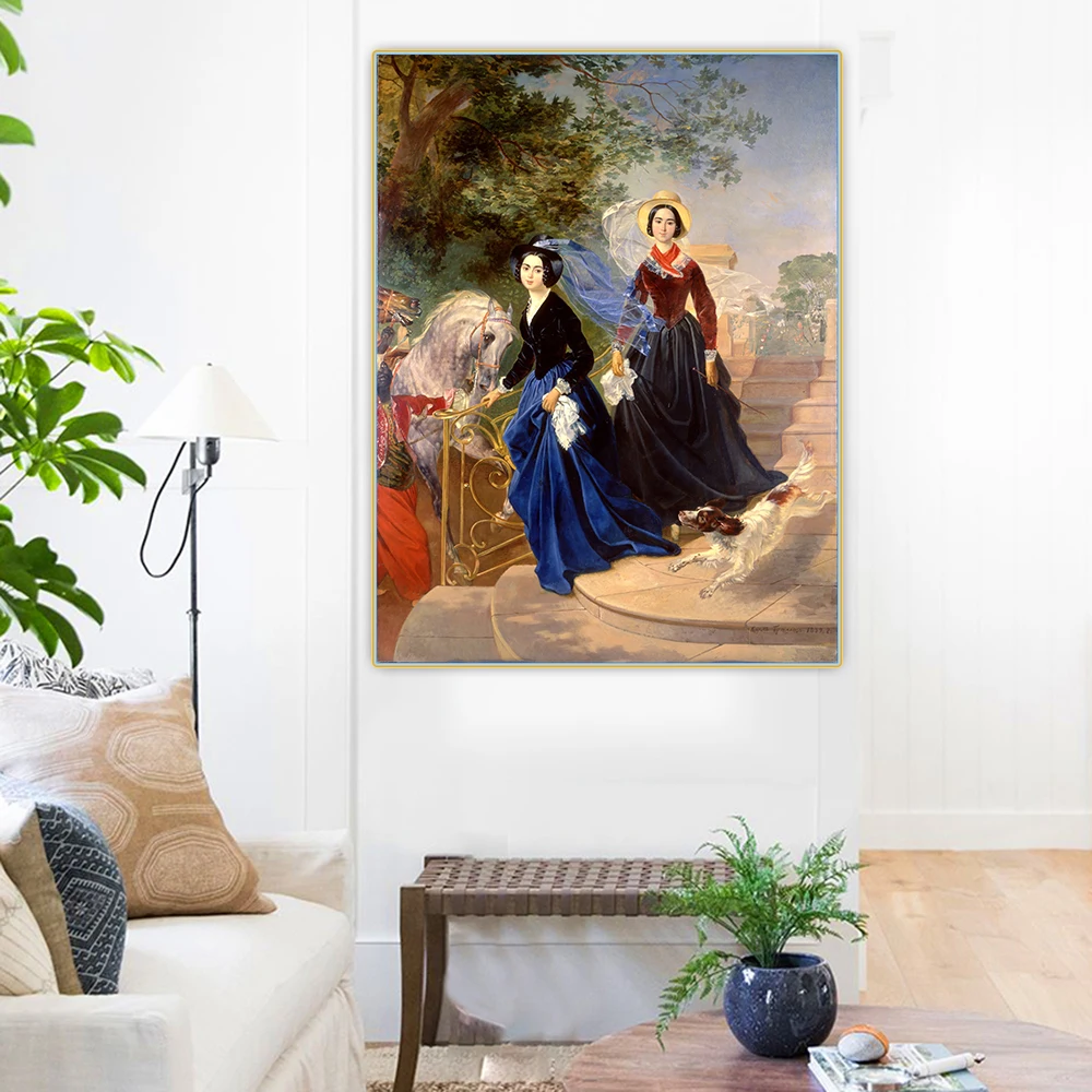 Карл бриullov 》 портрет сестер шишмарева Картина на холсте масляная живопись