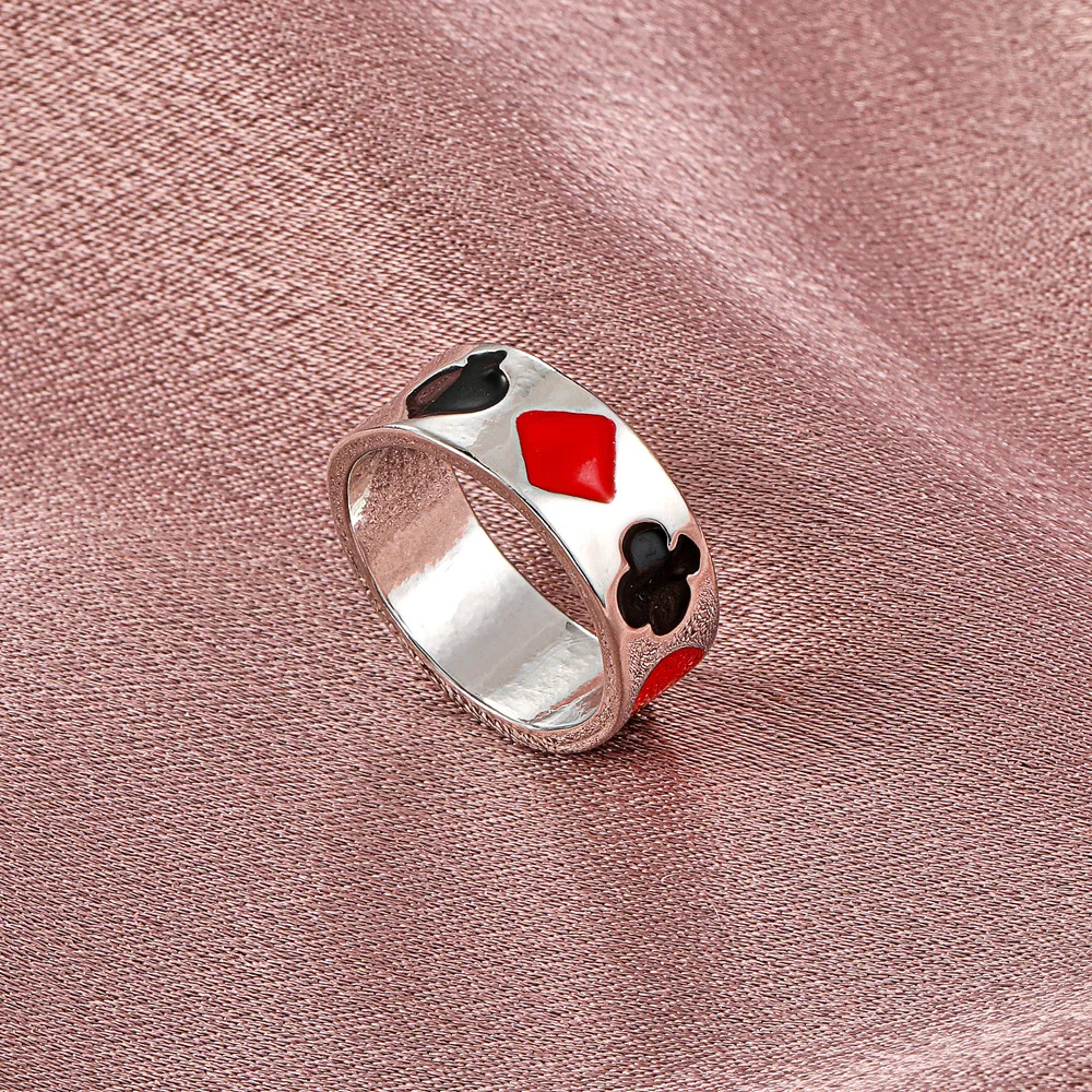 

Creative exquisite poker smiley face ring sweet simple love lucky ring fashion party ladies jewelry gift