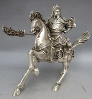 crafts arts collectable tibet silver warrior god guan yu statue ujh5uy copper tools wedding decoration brass