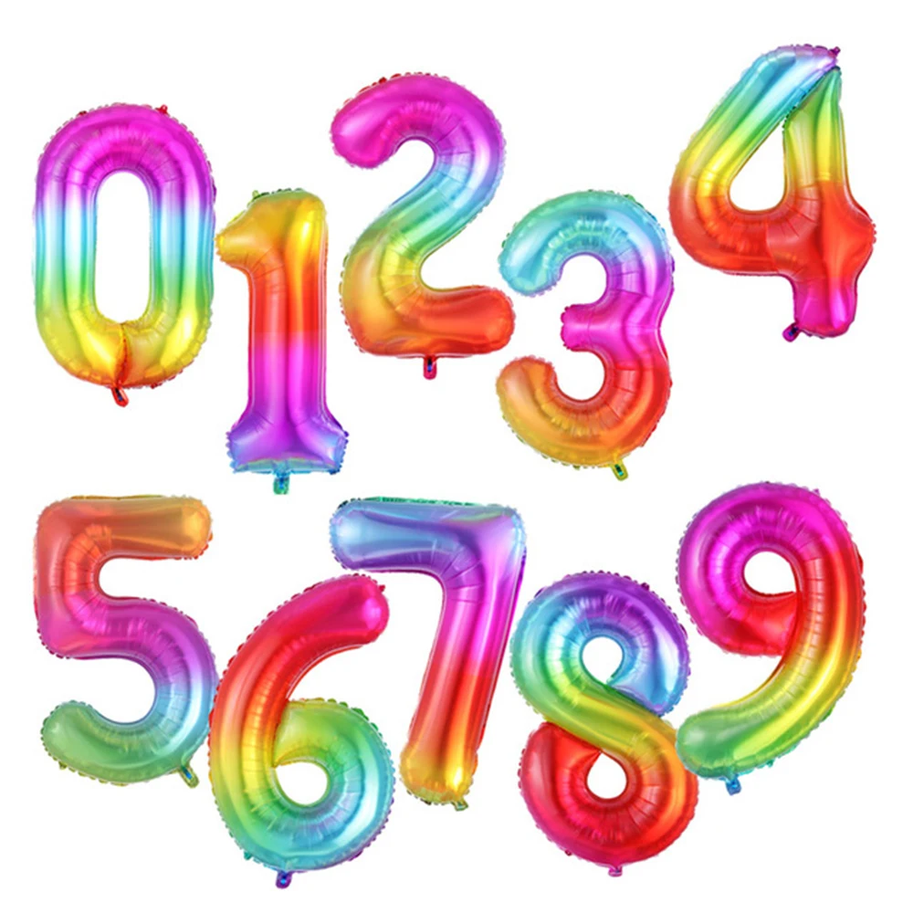 Воздушный шар из алюминиевой фольги с градиентными цифрами 32 дюйма|Воздушные