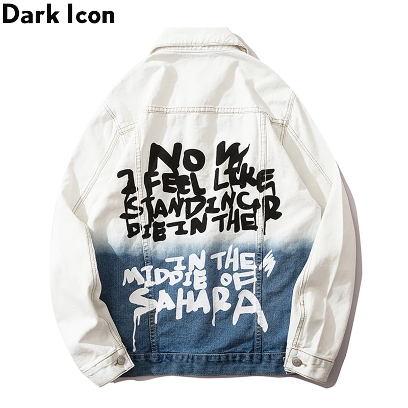 Мужская джинсовая куртка Dark Icon In the Medium of Sahara модная уличная с градиентом одежда