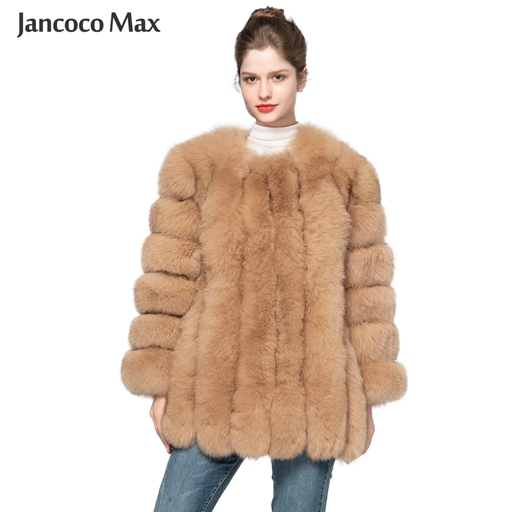 Женское зимнее плотное теплое пальто из натурального Лисьего меха женская