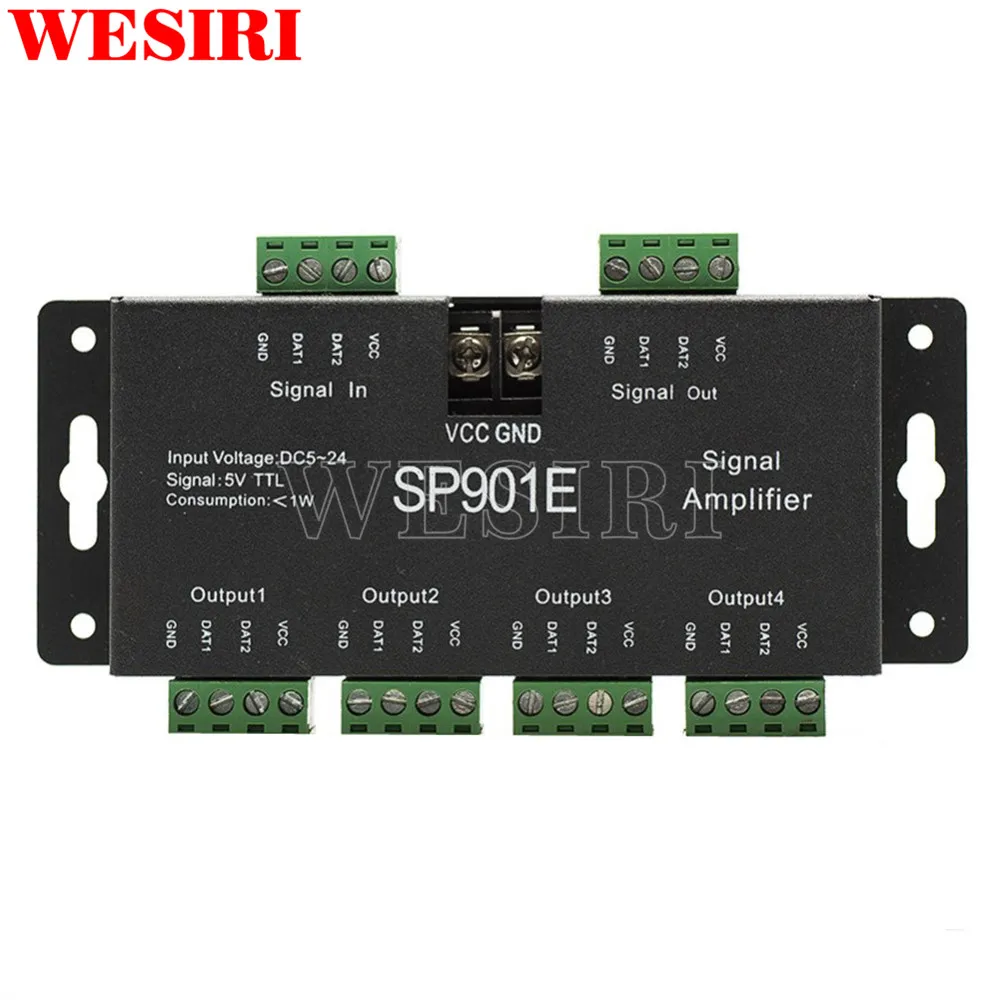 SP901E SPI ttl светодиодный Усилитель сигнала для WS2811 SK6812 APA102 DMX512 Светодиодная