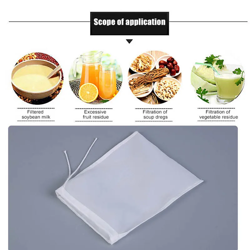 5 шт. многоразовые тонкой сетки нейлон орех молоко сыра ткань мешок холодного