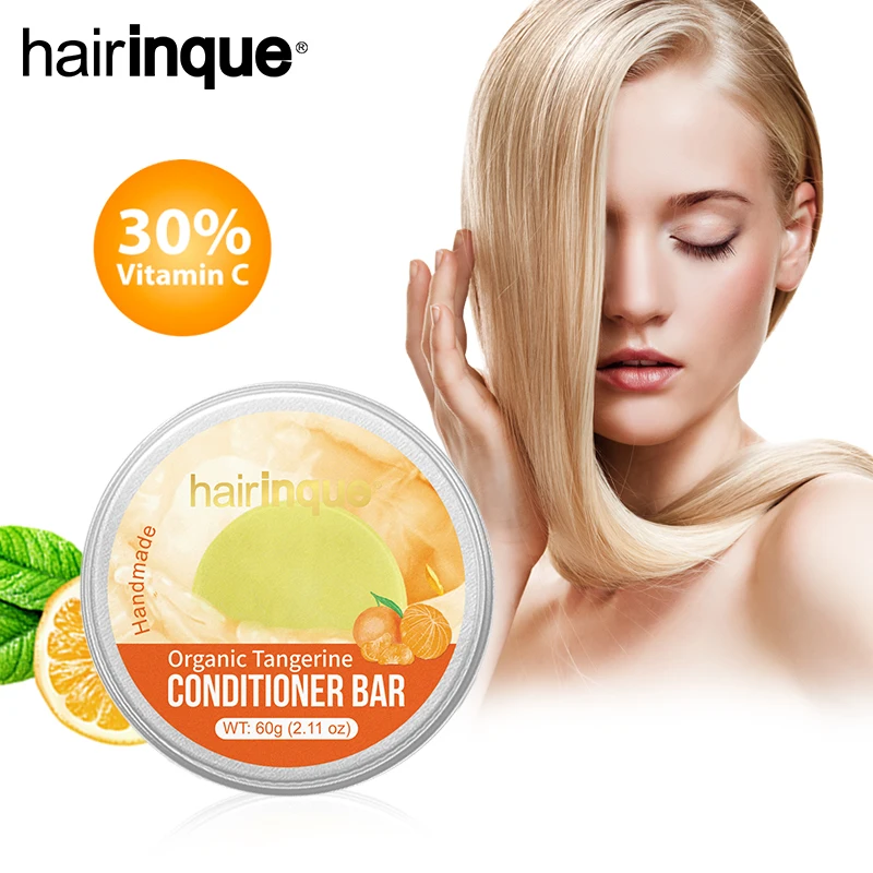 

HAIRINQUE Organic hair tangerine conditioner bar handmade inlcude VITAMIN C moisturising hair solid conditioner bar 11.11