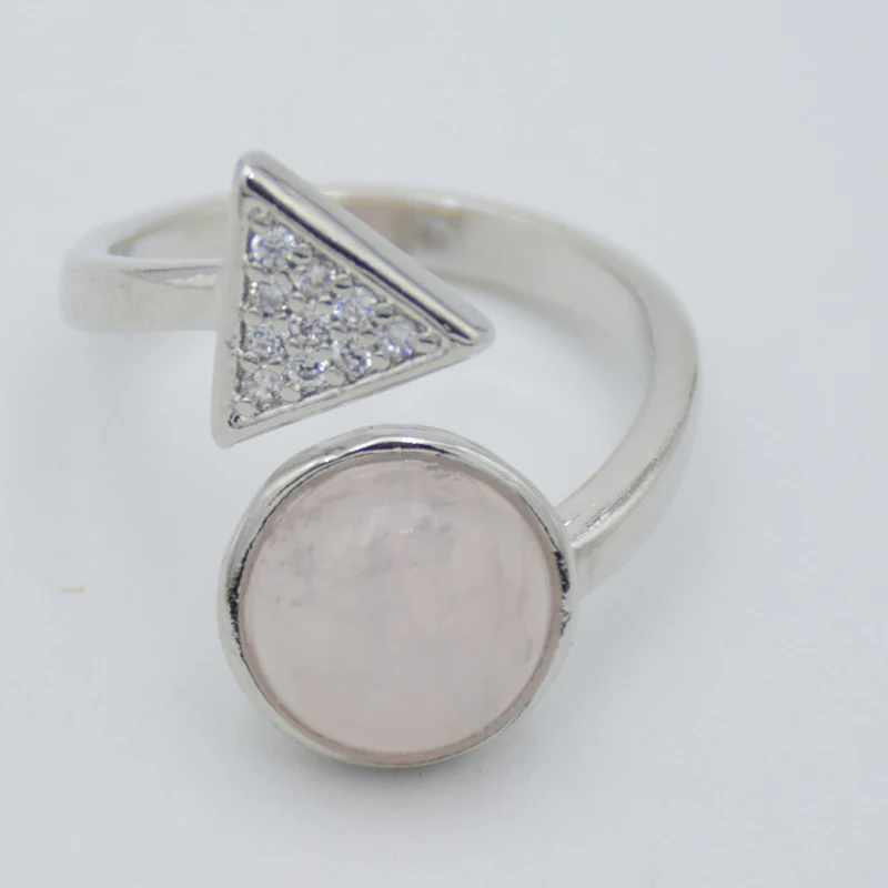 Кольцо с круглыми бусинами из натурального камня регулируемое кольцо