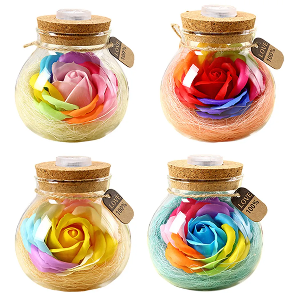 Мыло для ароматерапии роза светодиодный мыло бутылочки с цветами светильник