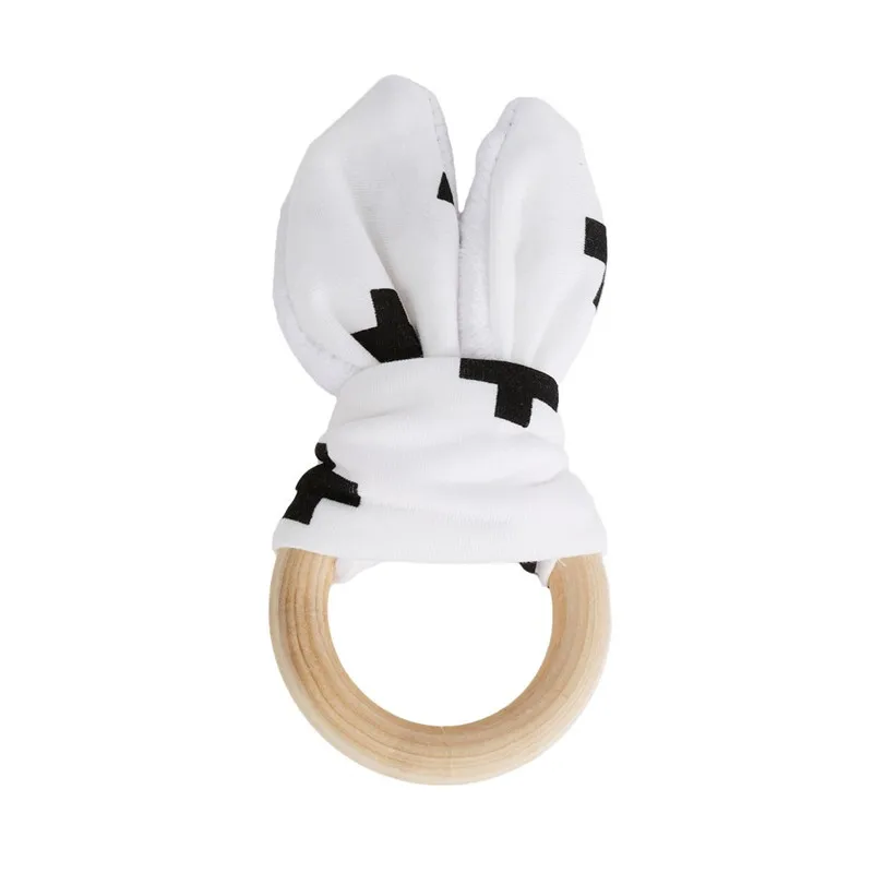

Sale Baby Teething Ring Teether Natural Wood Circle With Fabric Wooden Teething Training Sensory Newborns Toys Rattle