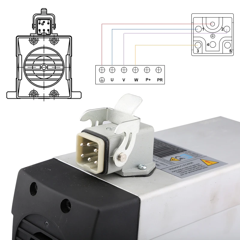 Квадратный электродвигатель шпинделя с воздушным охлаждением 220 кВт в фланцем