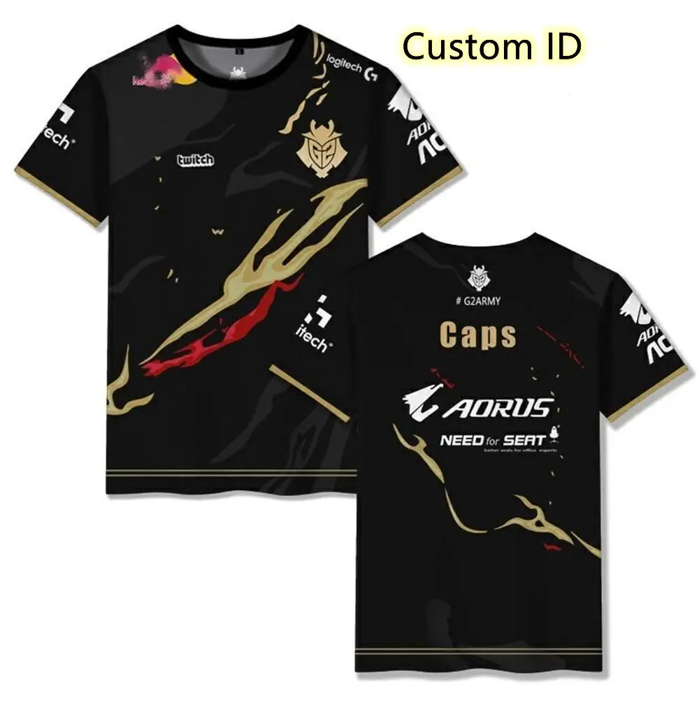 

2021 Harajuku New E-sports Team Game Peripheral Top T-shirt Short Sleeve Spring/Summer ID Card Customized ID Super Large Size