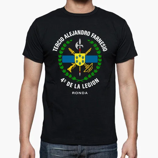 Tercio Alexander Farnesio 4 Legión. Camiseta de la Legión exterior española Camiseta de manga corta de algodón para hombre, camisa con cuello redondo, de verano, nueva S-3XL