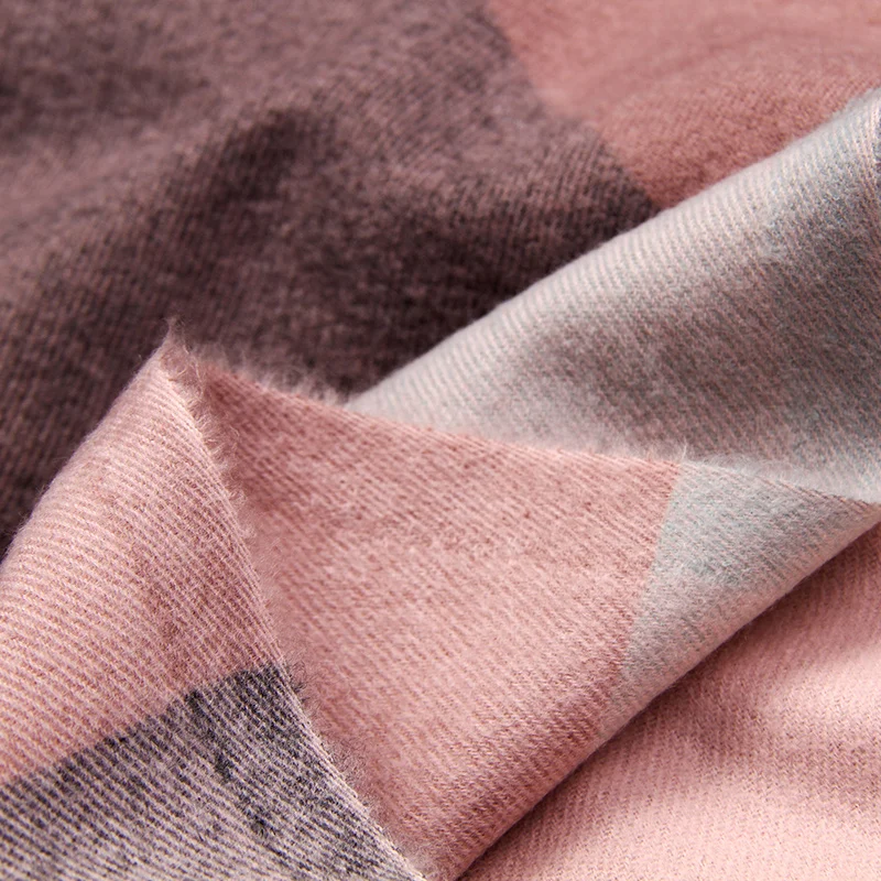 

Faux Cashmere Wool Plaid Scarf Women Winter Thick Warm Tassels Shawls Wraps Pashmina Soft Long Scarves For Ladies