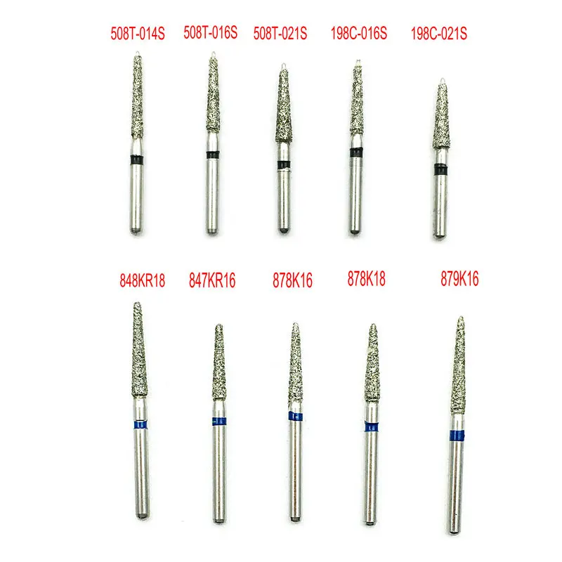 100 шт/10 коробок стоматологические высокоскоростные боры алмазная полировка 1 6 мм