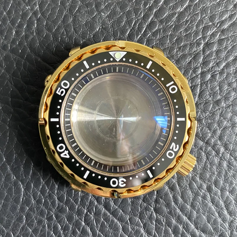 

Solid 47mm Black PVD Coated Stainless Watch Case Sapphire Crystal Ceramic Bezel Dive Case Fit NH35A/NH36A Automatic Movement