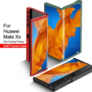 gkk liquid silicone case for huawei mate xs case frame soft edge with screen protector film cover for huawei mate xs case coque free global shipping