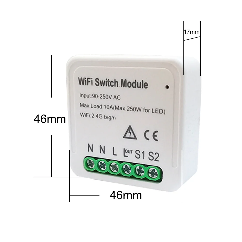 

Smart Home,Smart Life/Tuya APP,1/2 Way AC 95-250V Smart WiFi Switch Module,DIY Smart Switch,Work With Alexa Google Assistant