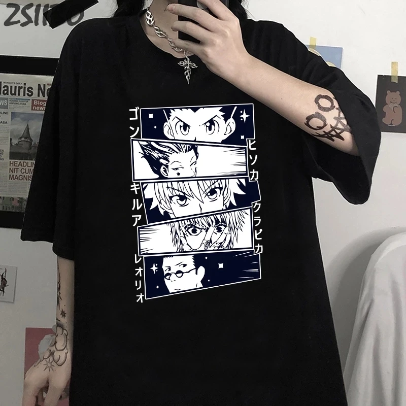 Men's T shirt Kurapika Unique Hunter X Killua Zoldyck Print Harajuku Casual Tshirt Unisex Short Sleeve Anime T-shirt Male | Мужская