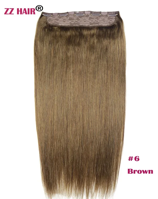 #6 ZZHAIR 100 г-200 г 1"-28" машинное производство, волосы remy, комплект из 1 предмета, 5 прядей, человеческие волосы для наращивания, Натуральные Прямые Волосы - Цвет: #6