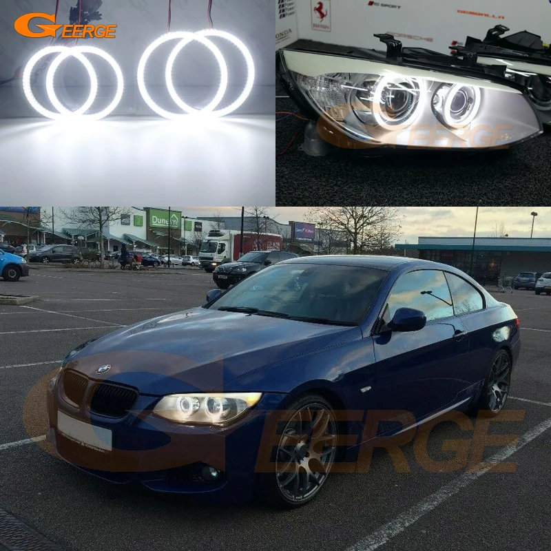 For BMW 3 Series E90 E91 E92 E93 M3 xenon headlight Ultra bright SMD LED Angel Eyes halo rings kit Day Light Car styling | Автомобили и