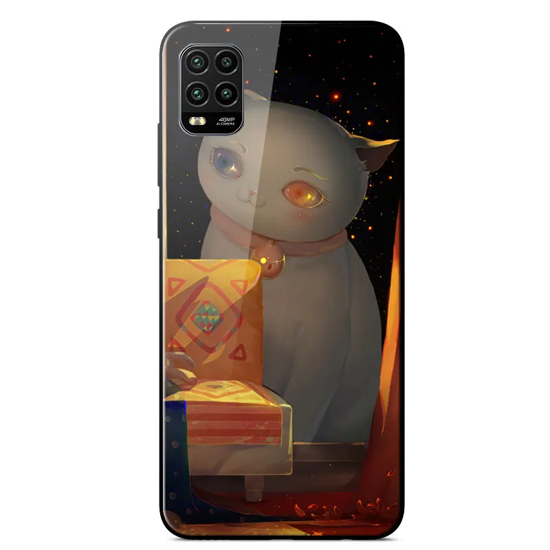 

For XiaoMi Mi 10 Lite Case Mirror Painted Tempered glass Protection Shockproof Back Cover For XiaoMi Mi 10 Lite Phone Cases