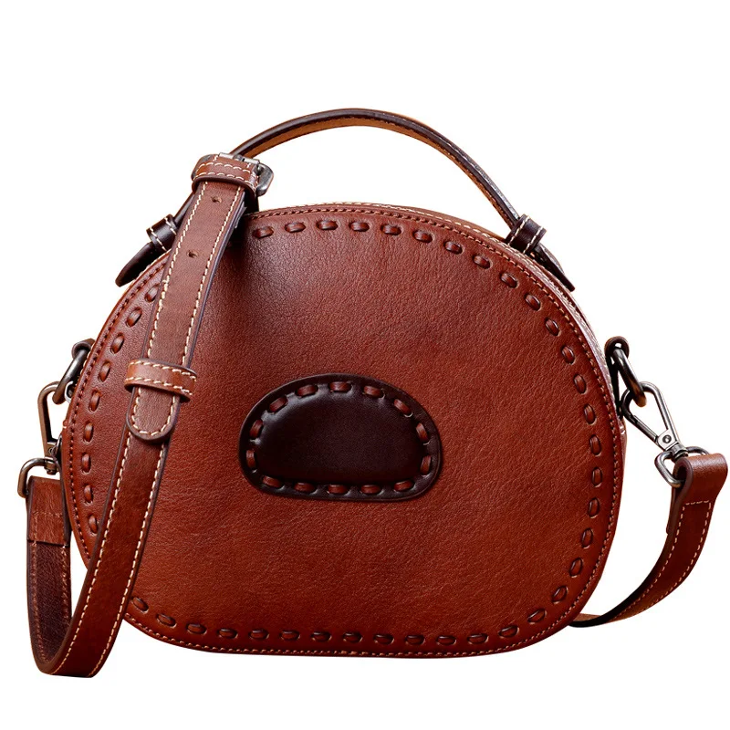 

Genuine leather handbags new product retro handmade cowhide original women's portable diagonal bag shoulder bag