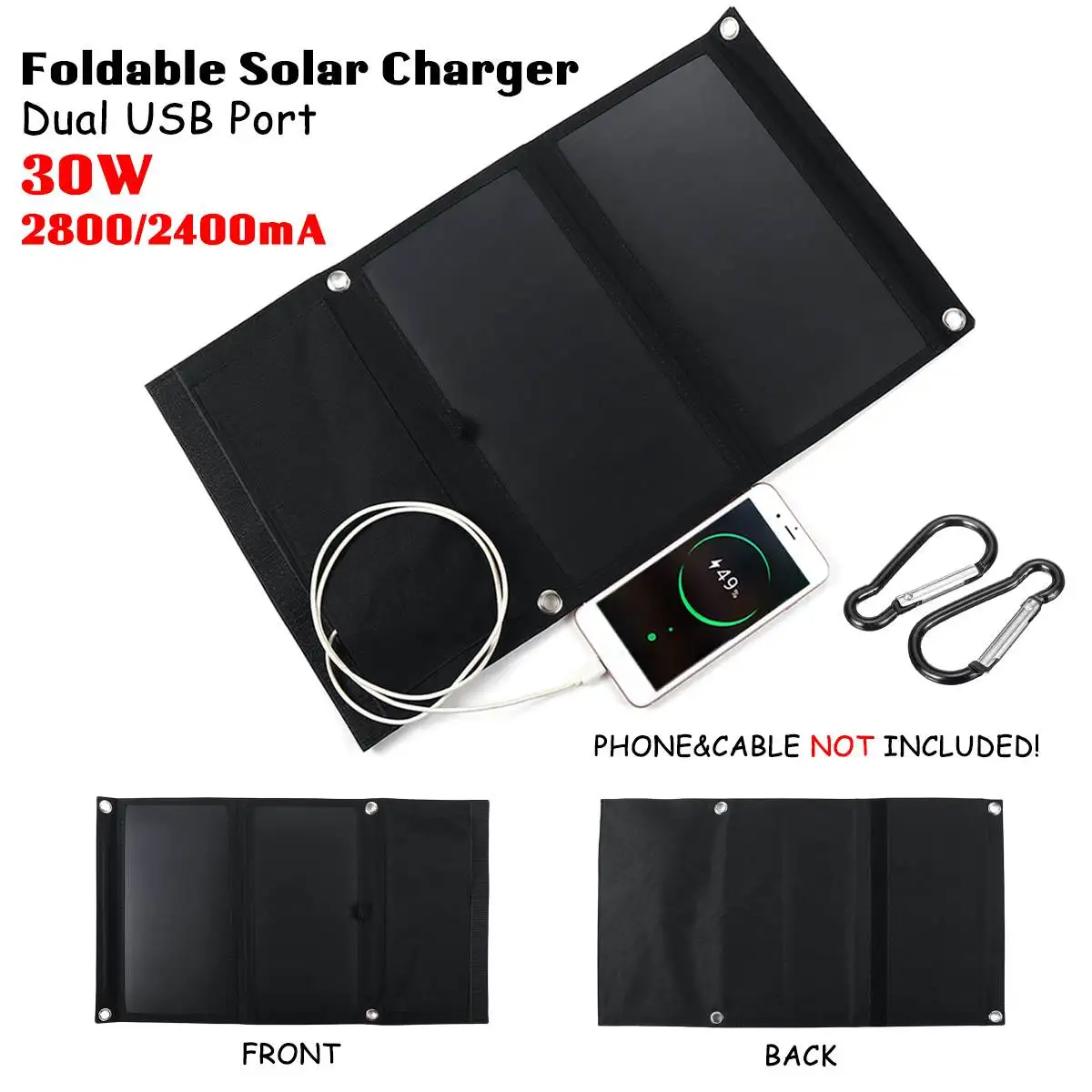 LEORY Sun power 30 Вт 5 В складное зарядное устройство на солнечной батарее с двойным USB