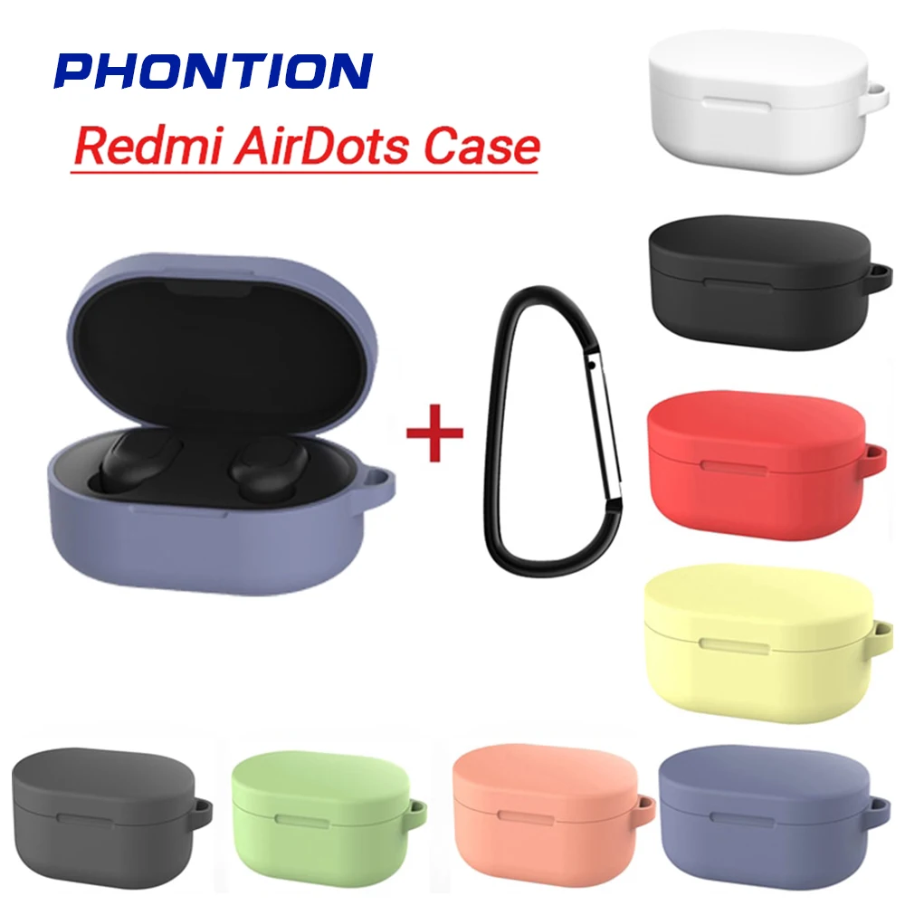 Защитный чехол для Redmi Airdots силиконовый беспроводных Bluetooth наушников с крючком