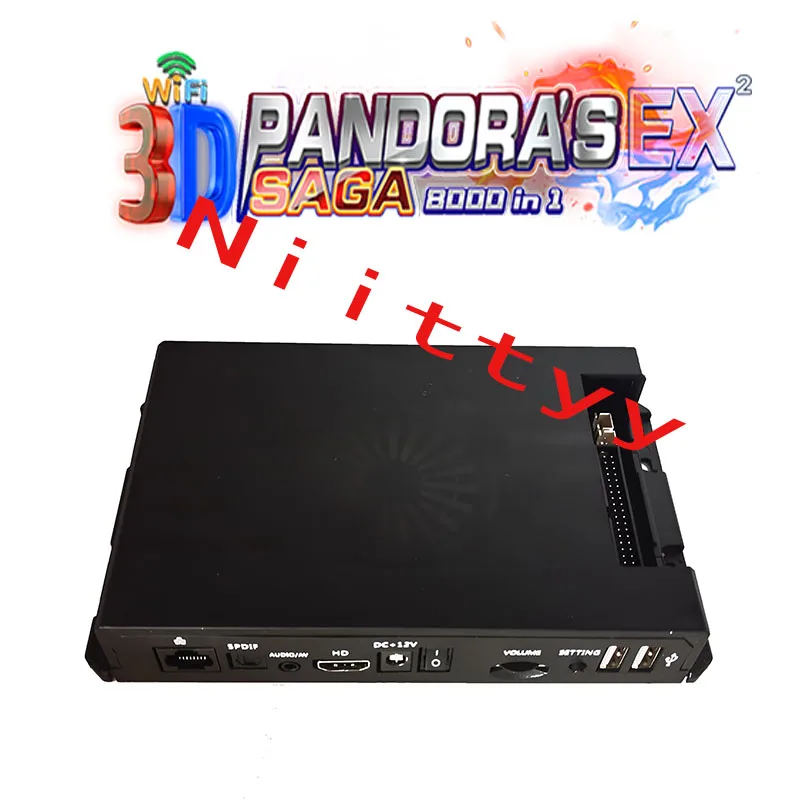 

New 3D Pandora's Saga EX Box 8000 in 1 Wifi DIY Kit 2 Playes Arcade Game Cabinet 8 Way Joystick Switch Type Push Button
