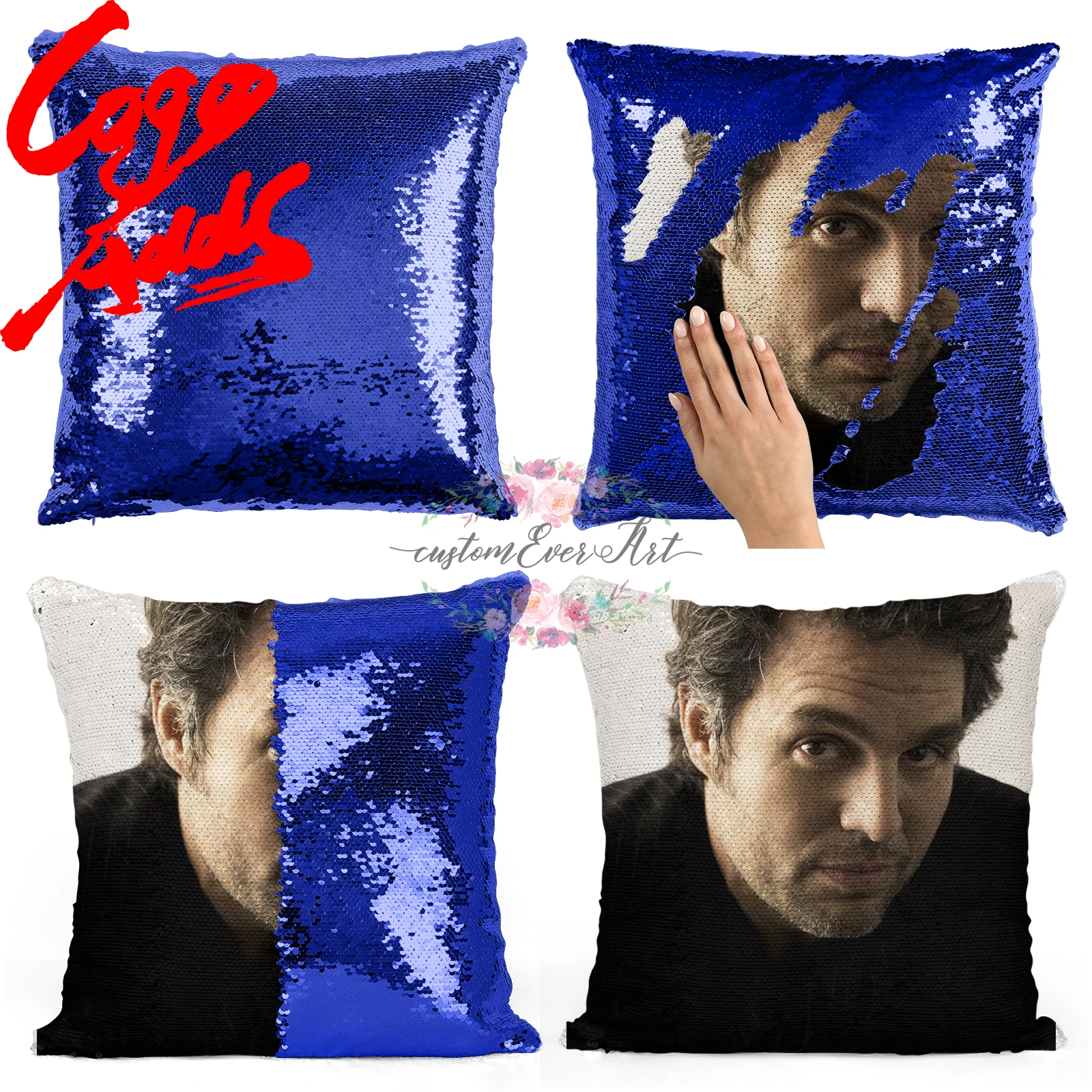 Подушка с блестками Mark оборками | Наволочка Двухцветная подушка Подарок для нее