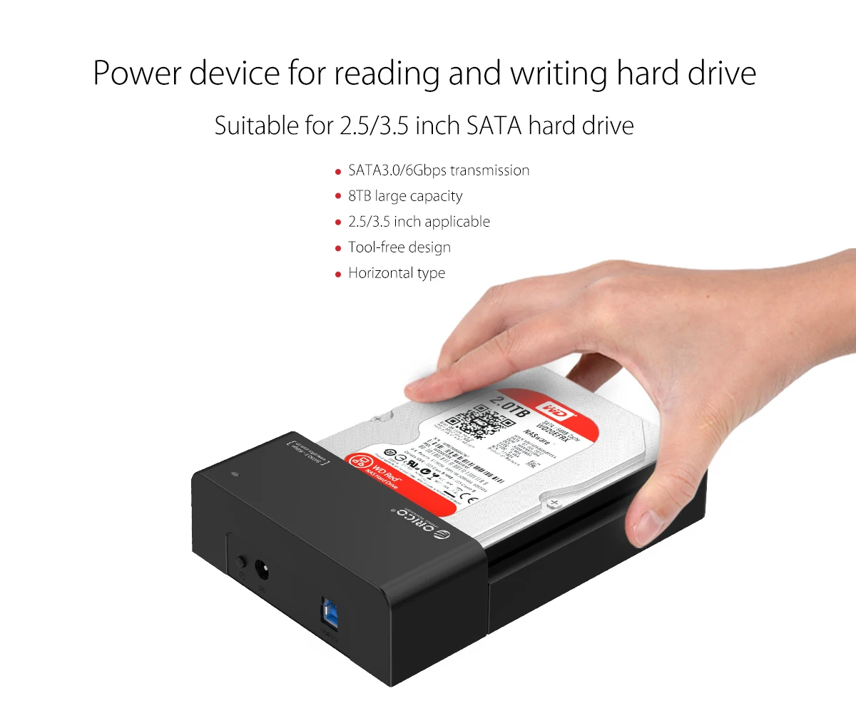 ORICO 3," без инструментов корпус для жесткого диска USB3.0 на SATA чехол для жесткого диска SSD адаптер док-станция для HDD 2,5 чехол 3,5 коробка