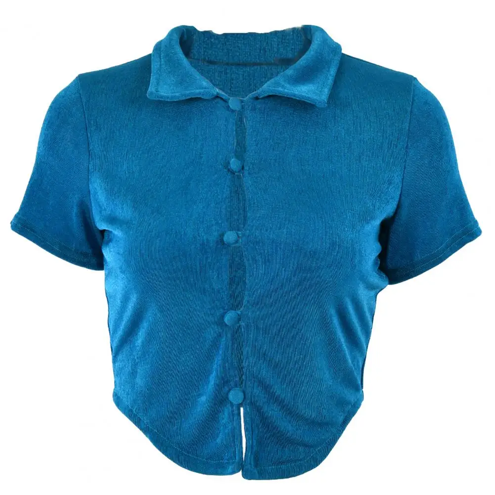 

80% Dropshipping!Women's Summer Shirt Retro Lapel Collar Polyester Double Layer Shirt Daily Casual Style