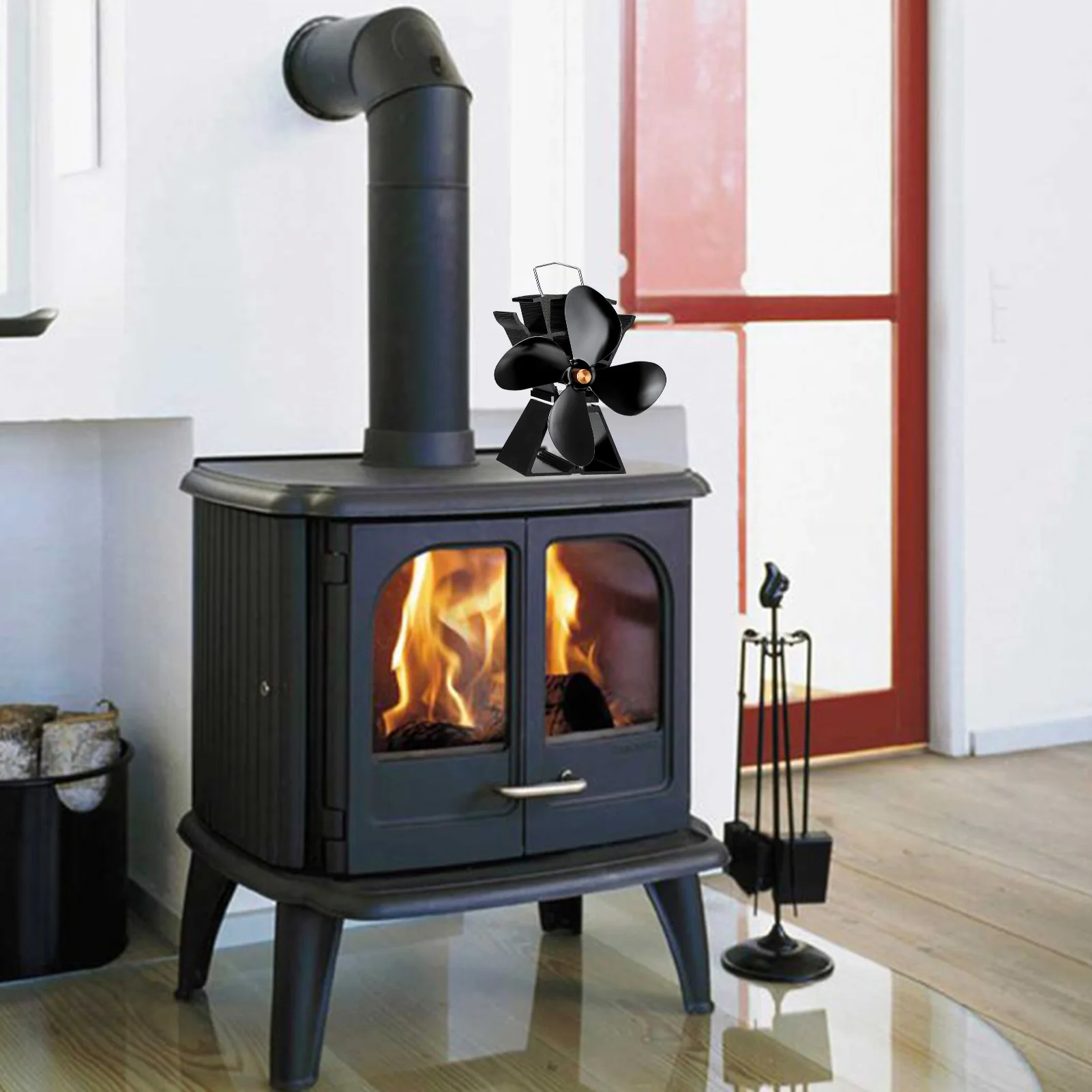 Вентилятор для плиты с 4 лопастями дровяной или пеллетной Тихий Домашний