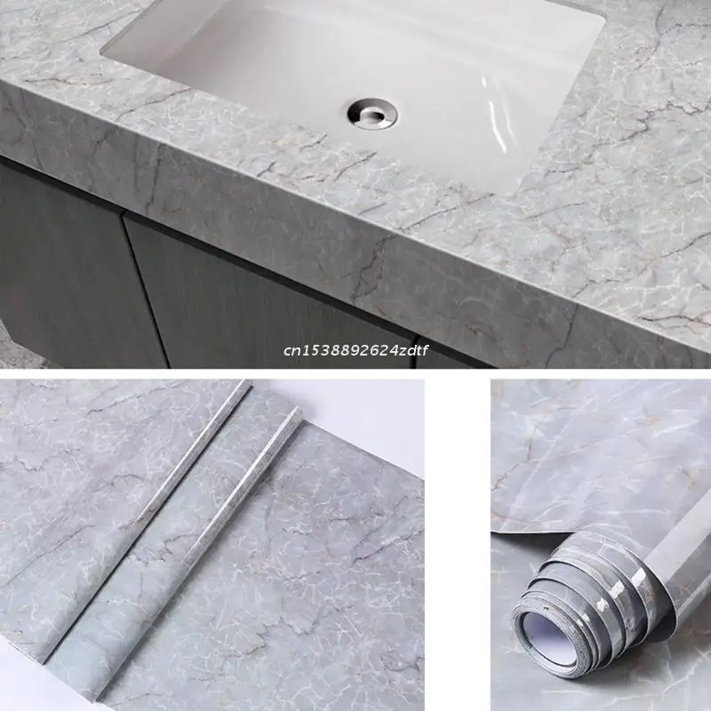 

Waterproof Oil-proof Marble Self Adhesive Wallpaper Bathroom Bedroom Kitchen Cupboard Home Decor PVC Wall Stickers Dropshipping