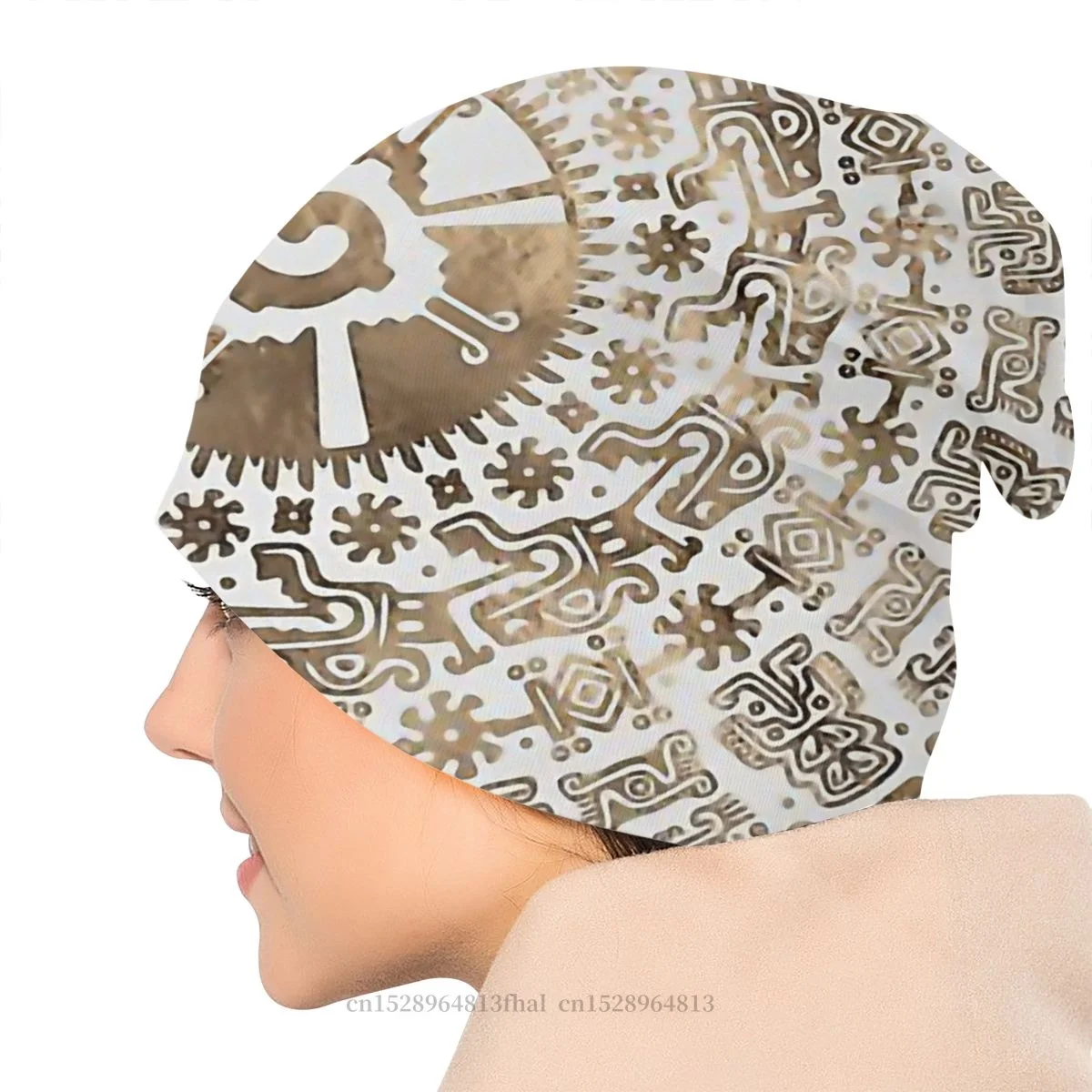 

Maya Mayan Skullies Beanies Caps Hunab Ku Pastel Knitting Hat Winter Warm Bonnet Hats Men Women's Unisex Ski Cap