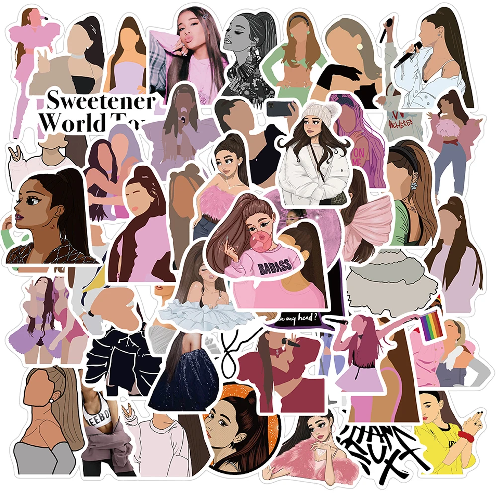 

10/30/50PCS Ariana Grande Singer Graffiti Stickers Fridge Guitar DIY Motorcycle Luggage PVC Waterproof Fun for Children Sticker