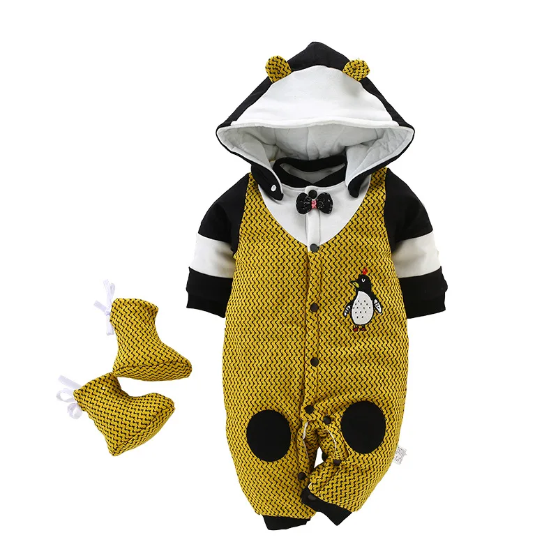 

Baby Boys Girls Warm Rompers Infant Baby Winter Long Sleeve Jumpsuit Clothes Baby Girls Thicken Sleepwear Bebe Pajamas