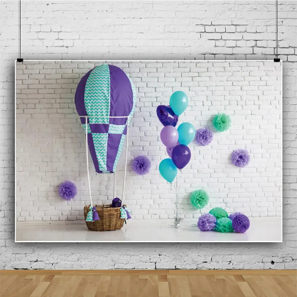 Laeacco воздушный шар белая кирпичная стена простой детский фон виниловый бесшовный