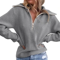 fashion oversized sweaters women long sleeve zipper jumpers female casual fall winter 2021 high street knitted pullovers clothes