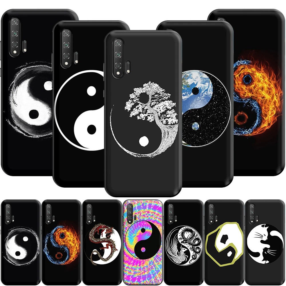 Yin Yang Китайский силиконовый чехол для Huawei Honor V30 30 8 8A 8X 8C 9 9X 10 Note View 20 20S Pro Lite |
