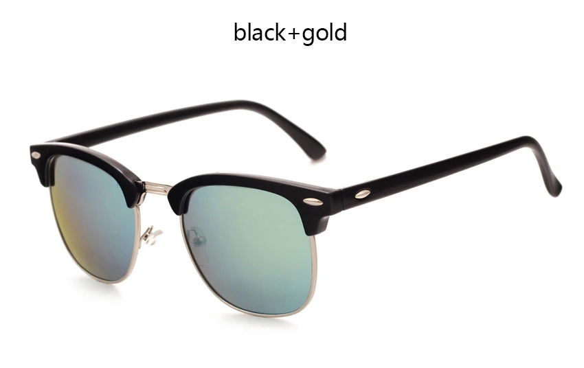 Black Silver Gold LEONLION полуметаллические солнцезащитные очки для мужчин и женщин, брендовые дизайнерские очки, зеркальные солнцезащитные очки, модные Gafas Oculos De Sol, классические - Цвет линз: Black Silver Gold
