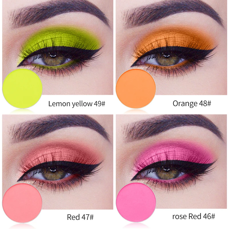 Матовые тени для век красочный флуоресцентный макияж праздничный Яркий порошок