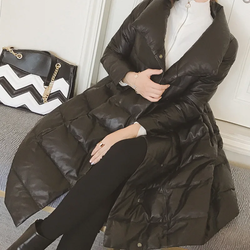 Женская зимняя куртка из натуральной овечьей кожи корейский женский пуховик